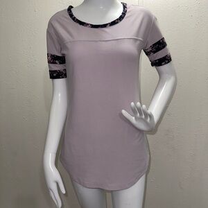 Ultra Flirt Lavender Top with Floral Accents